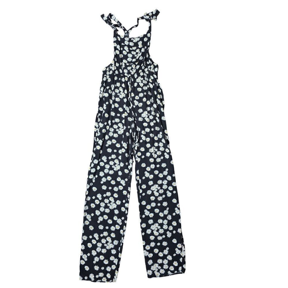 Y2K Wet Seal Black White Daisy Romper Jumpsuit Overalls - Picture 2 of 12